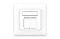 Digitus DN-9010/8-2 Netwerkdoos Inbouw (in muur) Inzet met centraalstuk en frame CAT 6A Wit - thumbnail