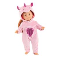 Corolle roze eenhoorn pyjama voor poppen van 36cm, 2dlg. - thumbnail
