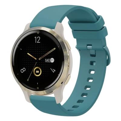 By Qubix - Compatible met Garmin Venu 3s / Vivoactive 4s / Venu 2s / Vivomove 3s / Forerunner 255s - Soft siliconen bandje - Blauwgroen - Compatible Garmin bandje
