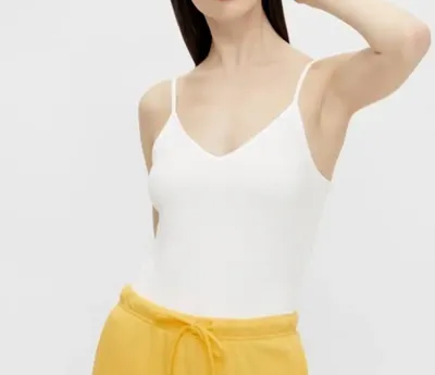 Dames hemd - spaghetti bandjes - Irene - Katoenen onderhemd met smalle bandjes - Wit - Zwart