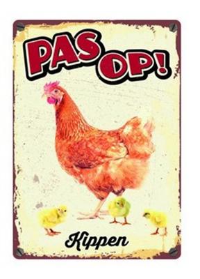 Plenty Gifts waakbord blik kippen
