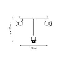 OYA 32 PENDEL MET LED SPOT 2L MAT STAAL - thumbnail