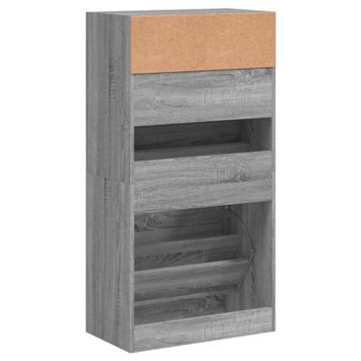 Schoenenkast 60x34x116 cm bewerkt hout grijs sonoma eikenkleur Schoenenkast 60x34x116 cm bewerkt hout grijs sonoma eikenkleur