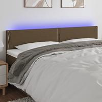 Hoofdbord LED 180x5x78/88 cm stof donkerbruin - thumbnail
