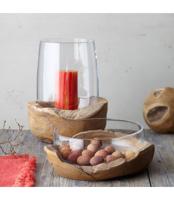 Leonardo Terra Schaal met houten voet - thumbnail