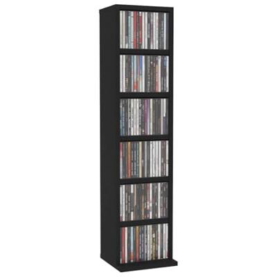 Cd-kast 21x20x88 cm bewerkt hout zwart