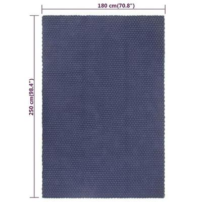 VidaXL Vloerkleed rechthoekig 180x250 cm katoen marineblauw