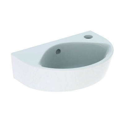 Geberit Renova fontein compact met kraangat rechts met overloop 36x25x14.8cm wit 500.374.01.1