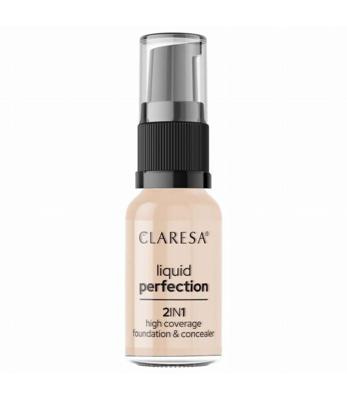 Claresa liquid perfection 2-in-1 concealer en foundation 102 warm medium 18gr.