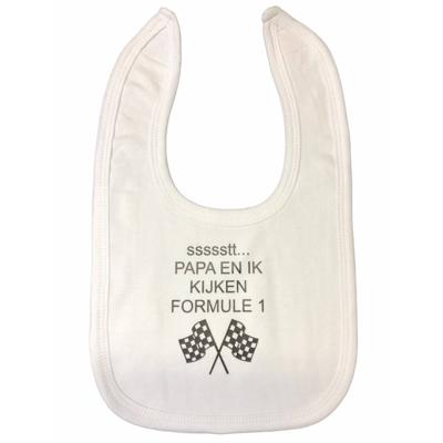 Soft Touch slabber Formule 1 jongens 33 cm katoen wit/grijs