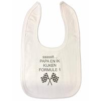 Soft Touch slabber Formule 1 jongens 33 cm katoen wit/grijs - thumbnail