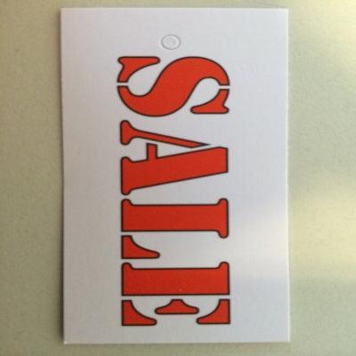 Hangetiket 35x70 mm SALE gesneden 250st Hangetiket 35x70 mm SALE gesneden 250st