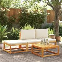 Tuinvoetenbank met kussen 65x65x29 massief acaciahout - thumbnail