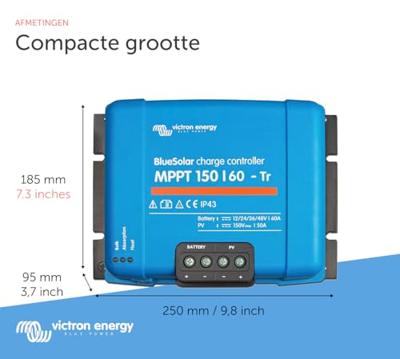 Victron Energy BlueSolar MPPT 150/60-tr 12V 24V 48V 60A Laadregelaar voor zonne-energie MPPT 12 V, 24 V, 48 V 60 A Victron Energy BlueSolar MPPT 150/60-tr 12V 24V 48V 60A Laadregelaar voor zonne-energie MPPT 12 V, 24 V, 48 V 60 A