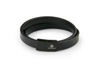 Monomen Men's Black Leather Black Clasp Bracelet MM10787 - thumbnail