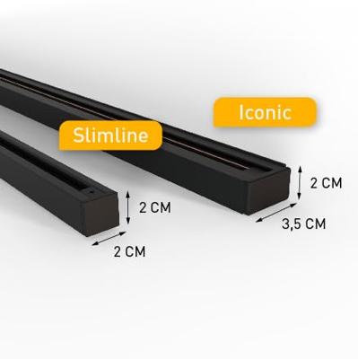 QAZQA Rail zwart 80cm 1-fase - Slimline