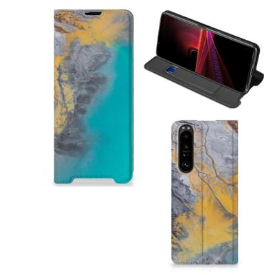 Sony Xperia 1 III | Standcase | Marble Blue Gold