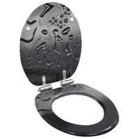 VidaXL Toiletbril met soft-close deksel waterdruppel mdf - thumbnail