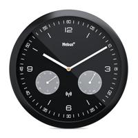 Mebus 52825 Zendergestuurd Wandklok 260 mm x 42 mm Zwart - thumbnail