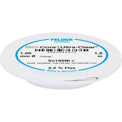 Felder ISO-Core Ultra-Clear Sn100Ni+ Soldeertin, loodvrij Spoel Sn99,25Cu0,7Ni0,05 1 mm Felder ISO-Core Ultra-Clear Sn100Ni+ Soldeertin, loodvrij Spoel Sn99,25Cu0,7Ni0,05 1 mm