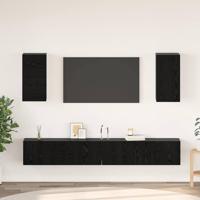 Wand tv-kast Wandgemonteerd 3 pcs Zwart Eiken Bewerkt hout - thumbnail