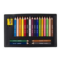 Bruynzeel Kids korte dikke kleurpotloden, set van 20 stuks in geassorteerde kleuren - thumbnail