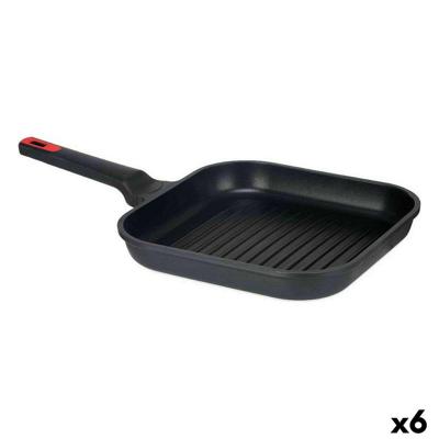Geribbelde Grillpan Kinvara Zwart Aluminium Bakeliet Gegoten aluminium 28 x 28 cm