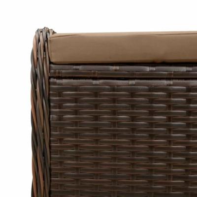 Tuinkruk met kussen 58x46x46 cm poly rattan bruin