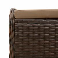 Tuinkruk met kussen 58x46x46 cm poly rattan bruin - thumbnail