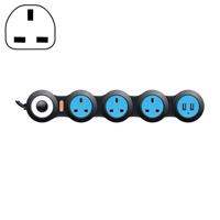 Oplaad plug-in bedradings bord creatieve roterende Towline Board 13A vervormd stopcontact met USB UK plug 4-bit socket (zwart) - thumbnail