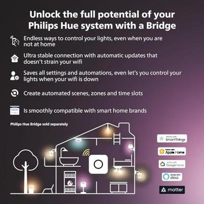Philips Hue LED-schijnwerper voor buiten 871951438276300 Hue White Welcome Flutlicht schwarz 2300lm LED vast ingebouwd 20.5 W Warmwit