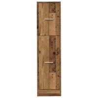 Apothekerskast 30x41x118 cm bewerkt hout oud houtkleurig - thumbnail