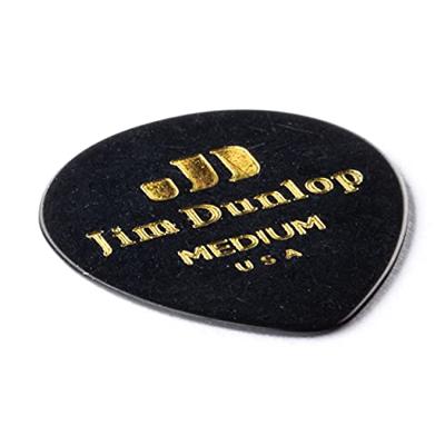 Dunlop 485P03MD Celluloid Teardrop Black Pick Medium plectrumset (12 stuks)