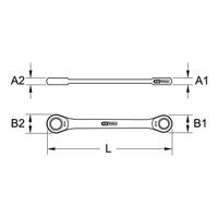 KS Tools 5034405 503.4405 Dubbele ringsleutel Sleutelbreedte (inch) 3/4 - 11/16 - thumbnail
