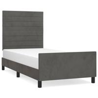 Bedframe zonder matras 90x190 cm fluweel donkergrijs - thumbnail