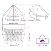 Familie Tipi Tent met dak Blauw en Grijs 400 x 346 x 250 cm - thumbnail