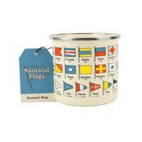 Emaille Mok Met Nautische Vlaggen - thumbnail