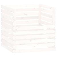 VidaXL Compostbak 80x80x78 cm massief grenenhout wit - thumbnail