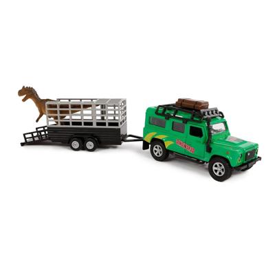 Kids Globe Land Rover met dino-trailer 29cm