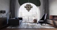 Searchlight Hanglamp GlasBerry Globe 17-lichts zwart met smoke glas - 52131-17SM - thumbnail