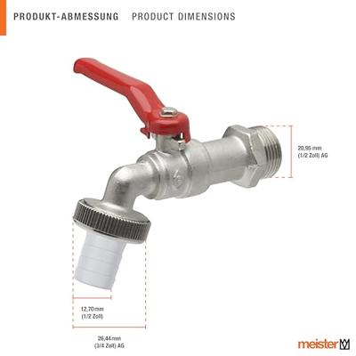 Meister Messing Kogelaftapkraan 1/2 Ch-Ma W - WU9922850