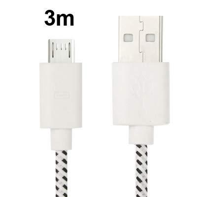 Geweven Nylon stijl micro 5 pin USB data transfer / laad kabel voor samsung galaxy s iv / i9500 / s iii / i9300 / note ii / n7100 / nokia / htc / blac