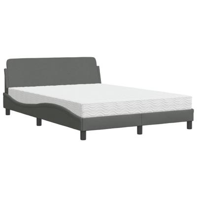 Bed met matras "Dover" stof donkergrijs 140x200 cm