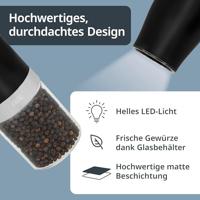 Set van 2 elektrische molens - ADE - MOLEN - Glas/Synthetisch - H 18,3 cm - Zwart-wit - thumbnail