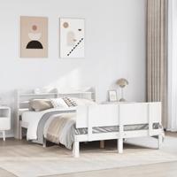 Bedframe met hoofdeinde zonder matras 120x200 cm wit - thumbnail