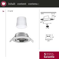 Paulmann 92464 LED-inbouwlamp Set van 3 stuks LED 14.7 W IJzer (geborsteld) - thumbnail