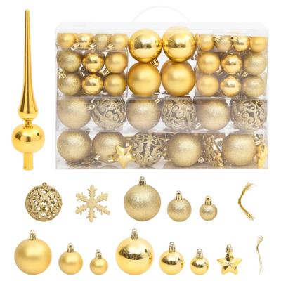 VidaXL 111-delige kerstballenset polystyreen goudkleurig