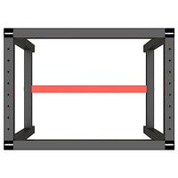 Werkbankframe 70x50x79 cm metaal matzwart en matrood - thumbnail