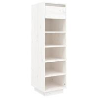 VidaXL Schoenenkast 30x34x105 cm massief grenenhout wit - thumbnail