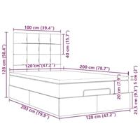 Ottoman bed met matras en LED's 120x200cm stof zwart - thumbnail